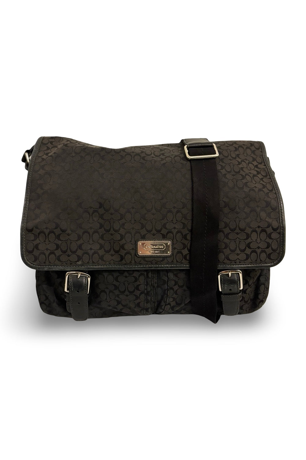 Coach Black Signature XXL Messenger / Laptop / Briefcase Unisex Crossbody Shoulder Bag