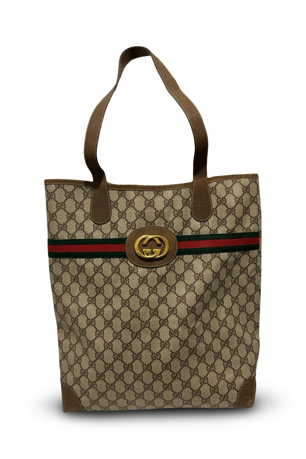 Gucci GG Vintage Rare Marmont Sherry Line Large Canvas Ophidia Tote Shoulder Bag