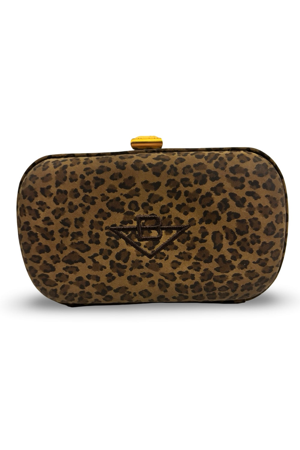 Bottega Veneta Rare Vintage Brown Leopard Animal  Print Nylon Box Clutch Bag