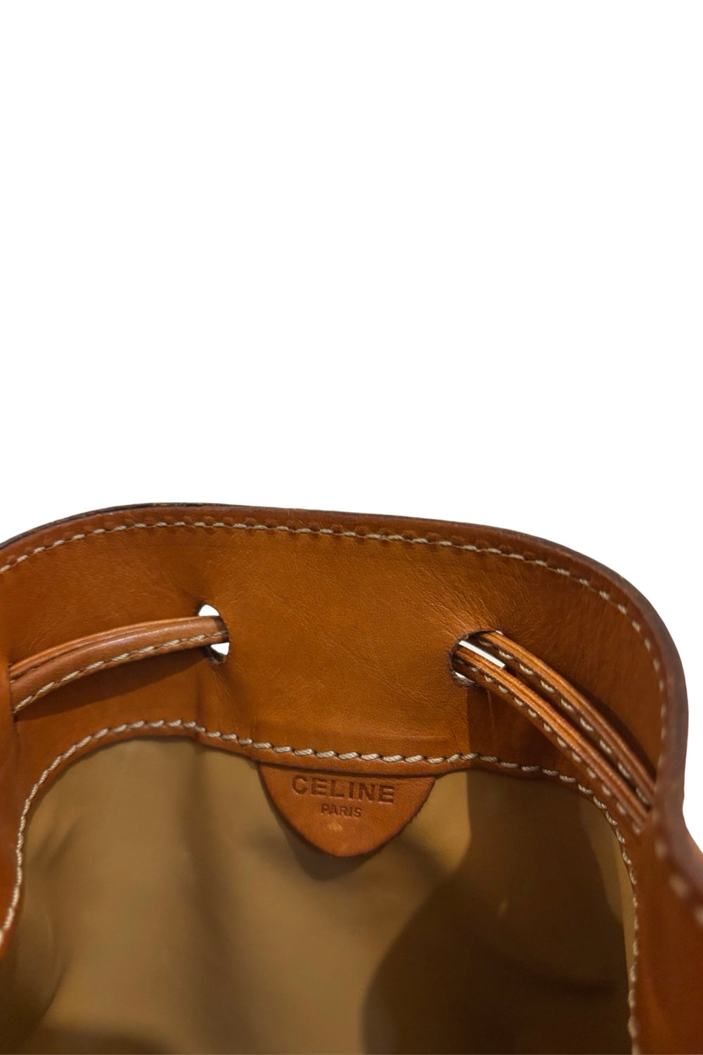 Celine Macadam Canvas & Leather Brown Tan  Bucket Shoulder Bag & Pouch