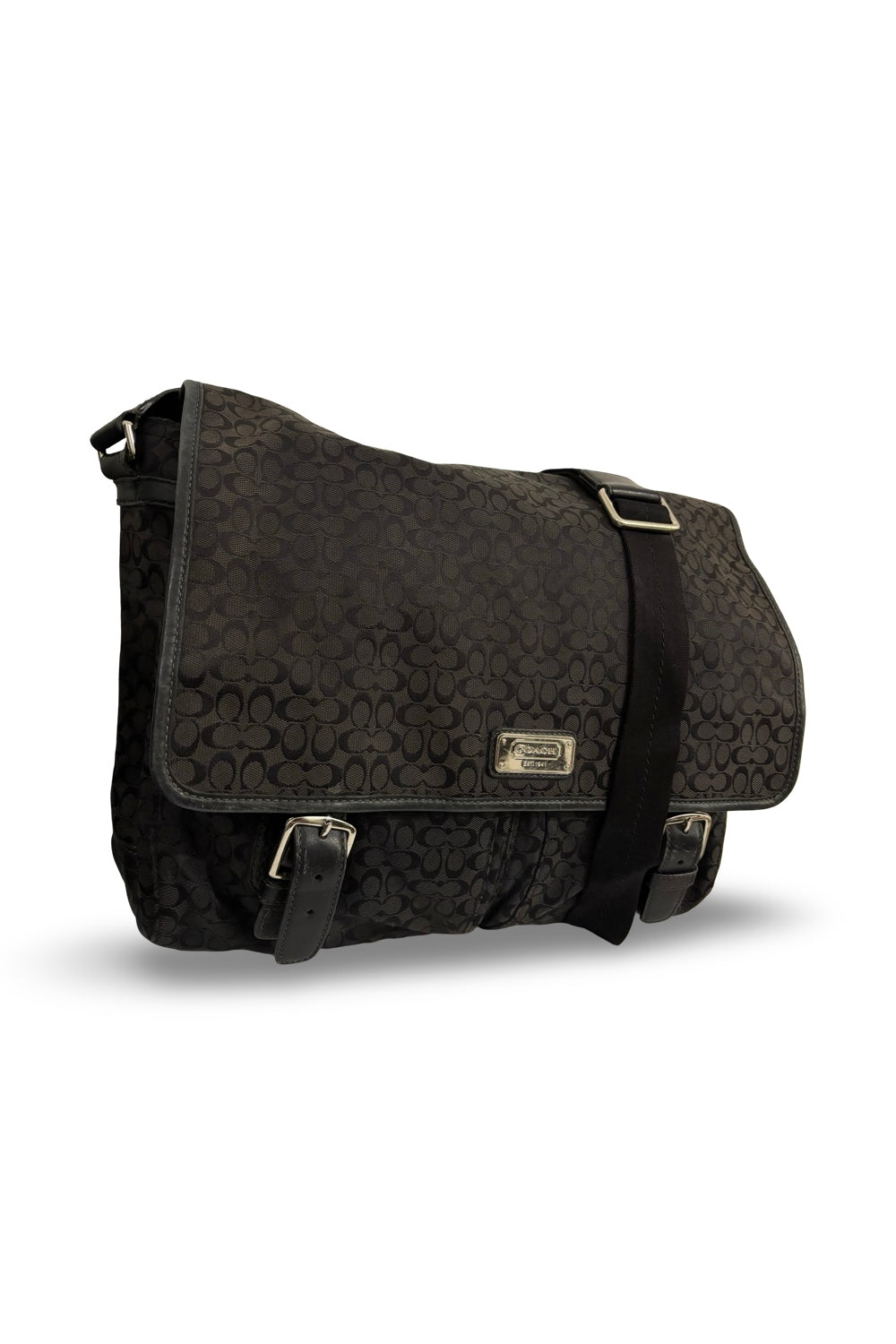 Coach Black Signature XXL Messenger / Laptop / Briefcase Unisex Crossbody Shoulder Bag