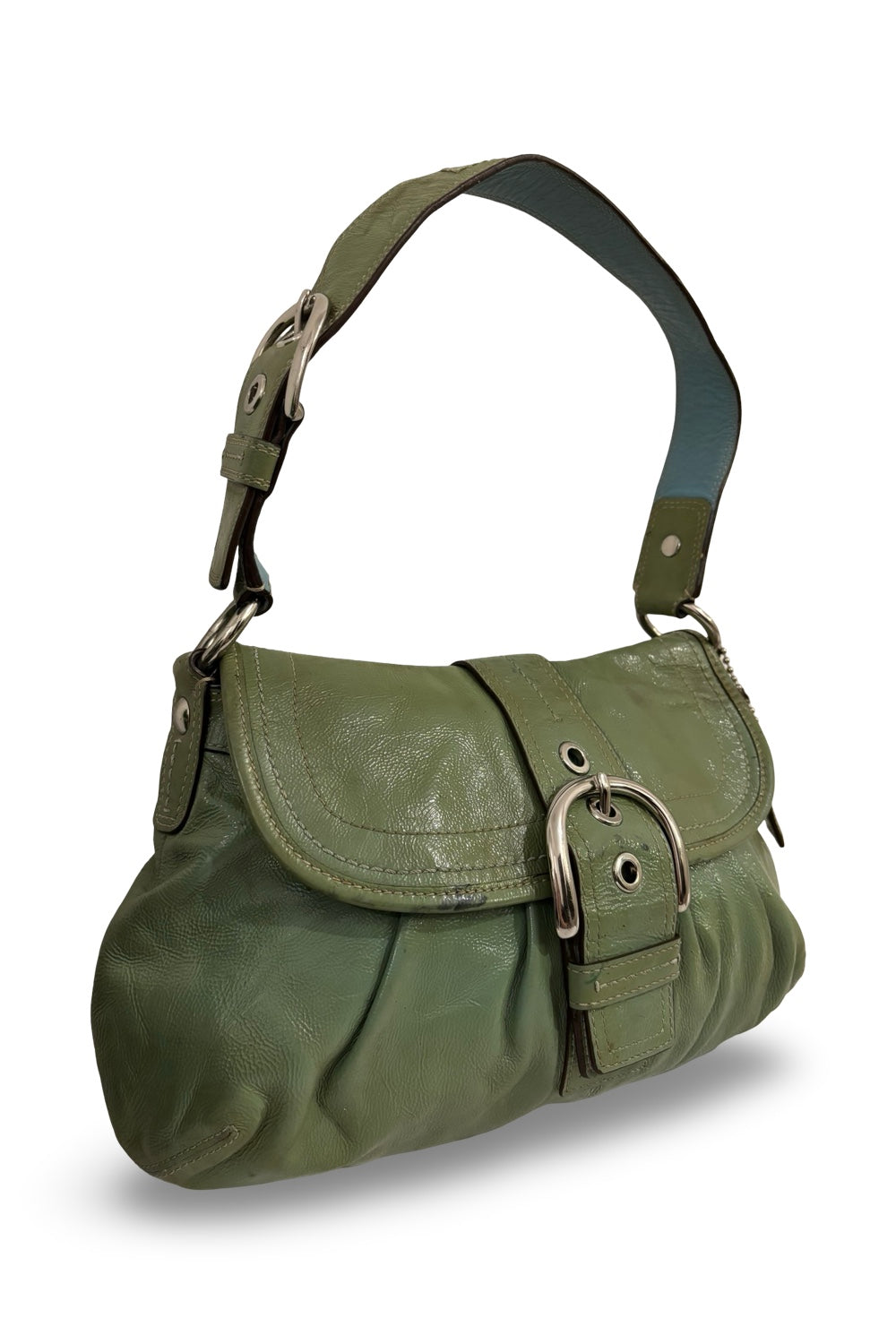 Coach Green Rare Vintage 2000’s Soho Leather PVC Hobo Shoulder Bag A1168-F17061