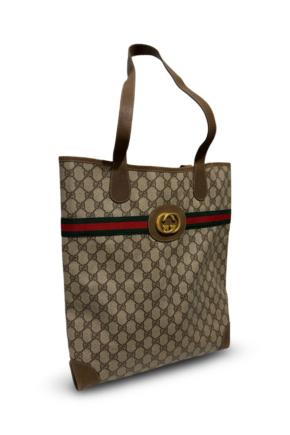 Gucci GG Vintage Rare Marmont Sherry Line Large Canvas Ophidia Tote Shoulder Bag