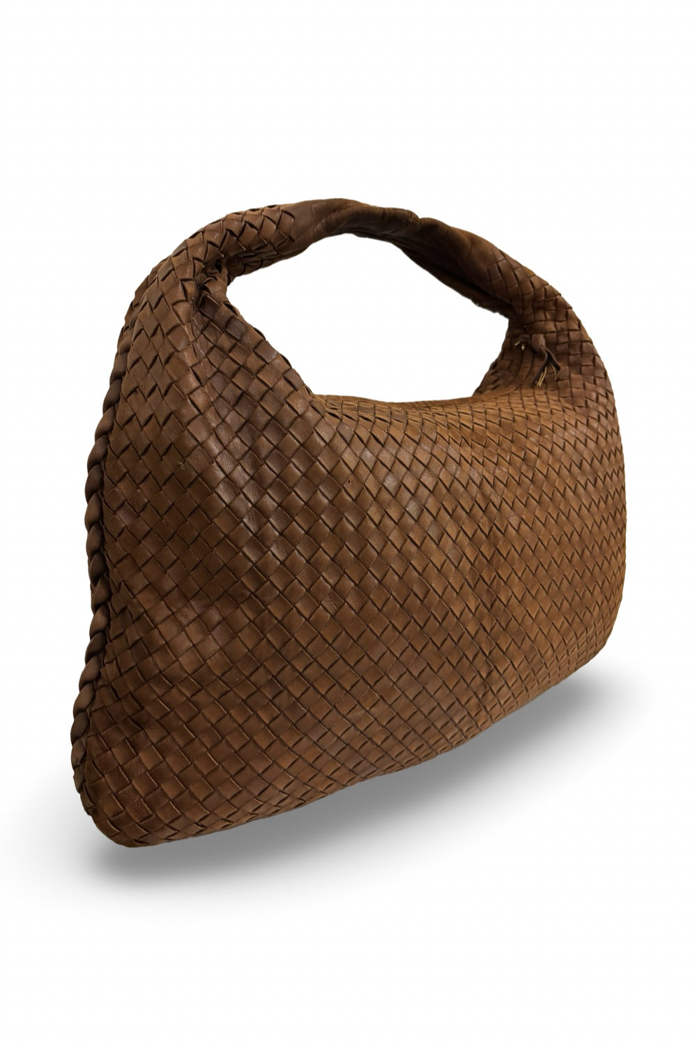 Bottega Veneta Brown Large Intrecciato Signature  Weave Nappa Hobo Leather Shoulder Bag