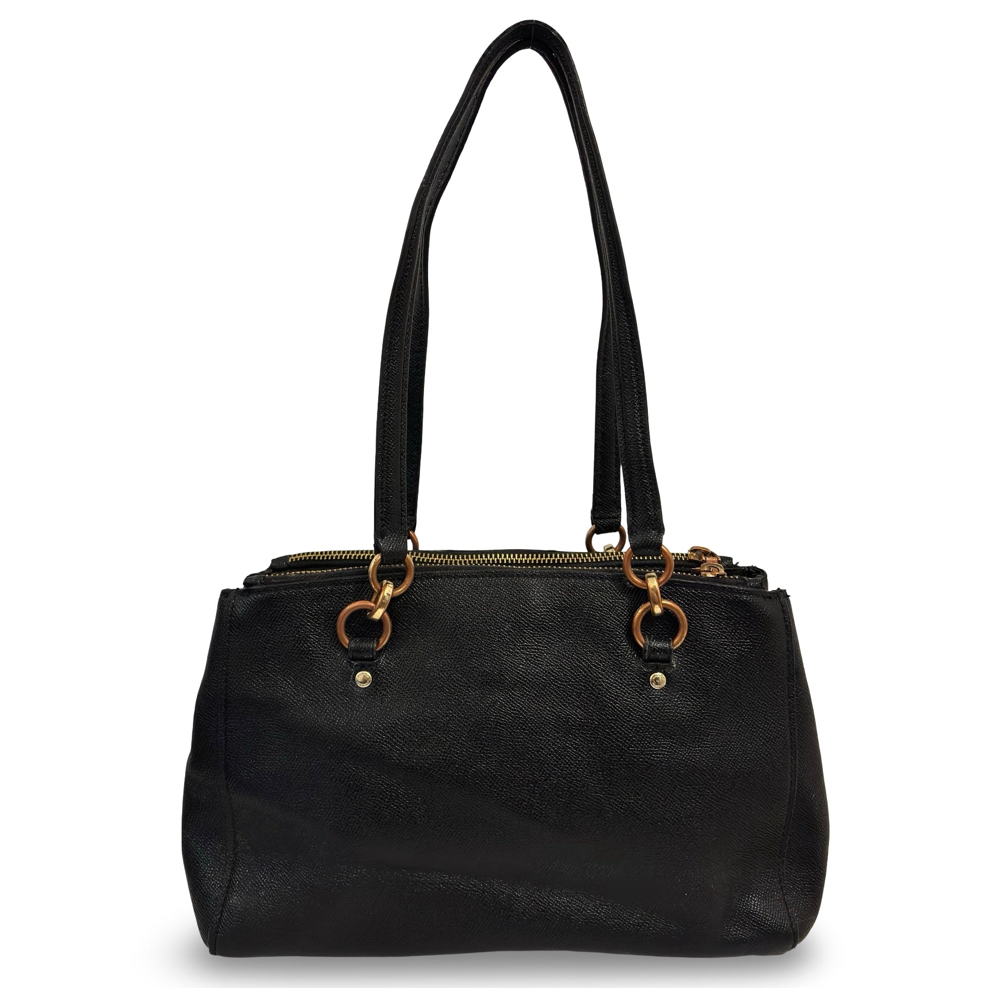 Coach Black Saffiano Leather 'Etta' Gold Hardware Shoulder Bag F76938