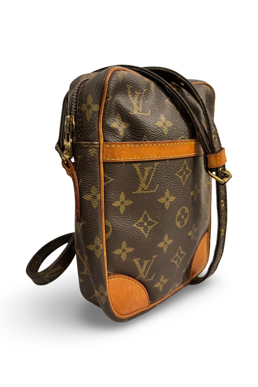 Louis Vuitton Unisex Brown Monogram Danube Canvas & Leather Crossbody / Shoulder Bag