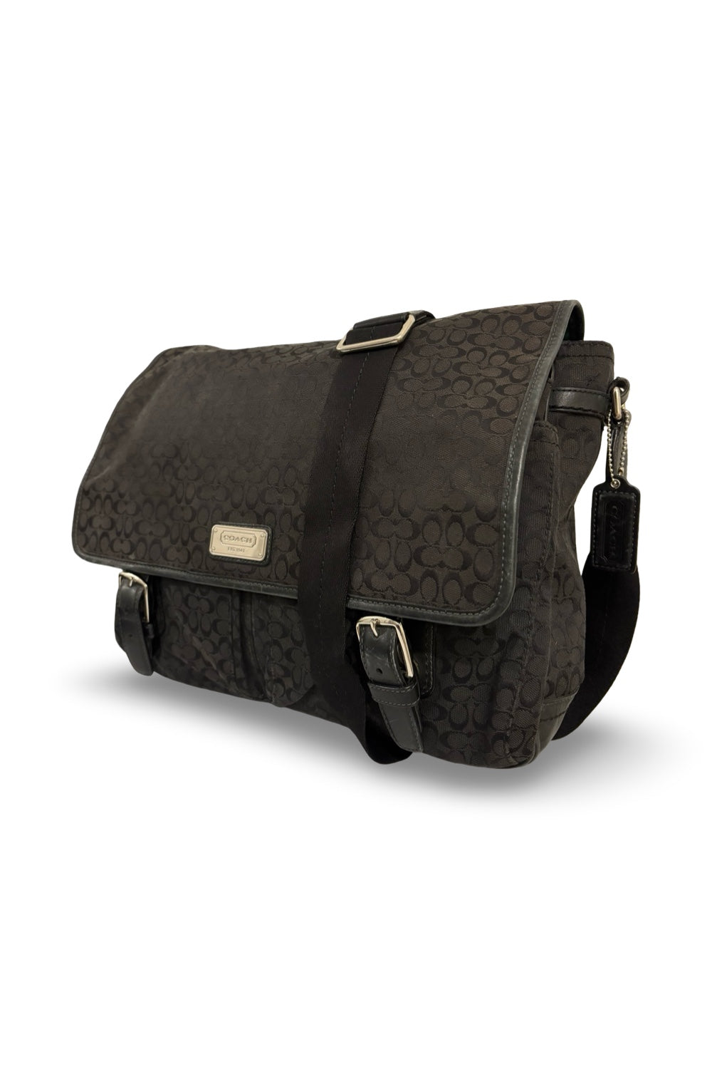 Coach Black Signature XXL Messenger / Laptop / Briefcase Unisex Crossbody Shoulder Bag