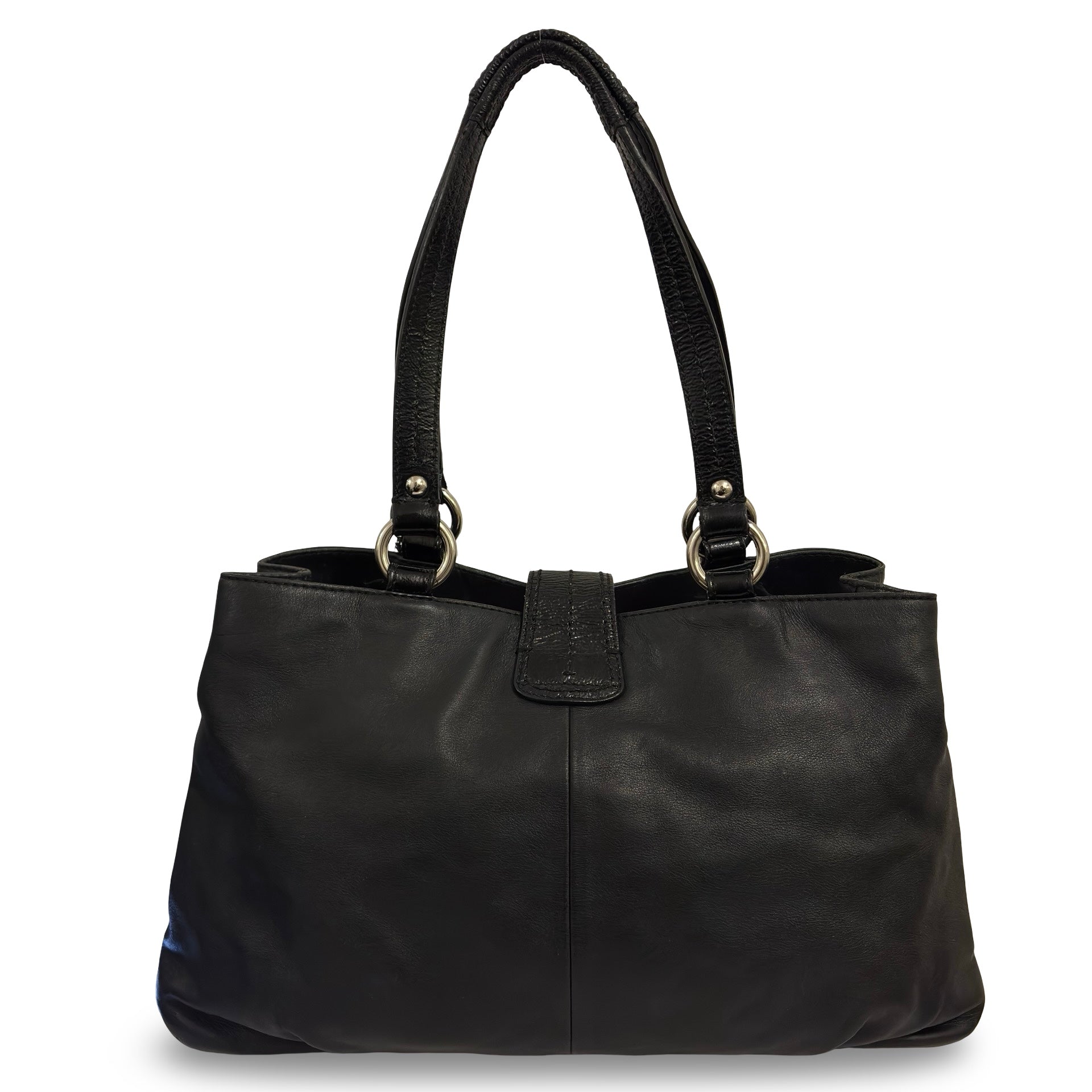 Coach Black Soft Leather Soho Vintage Buckle Shoulder Bag