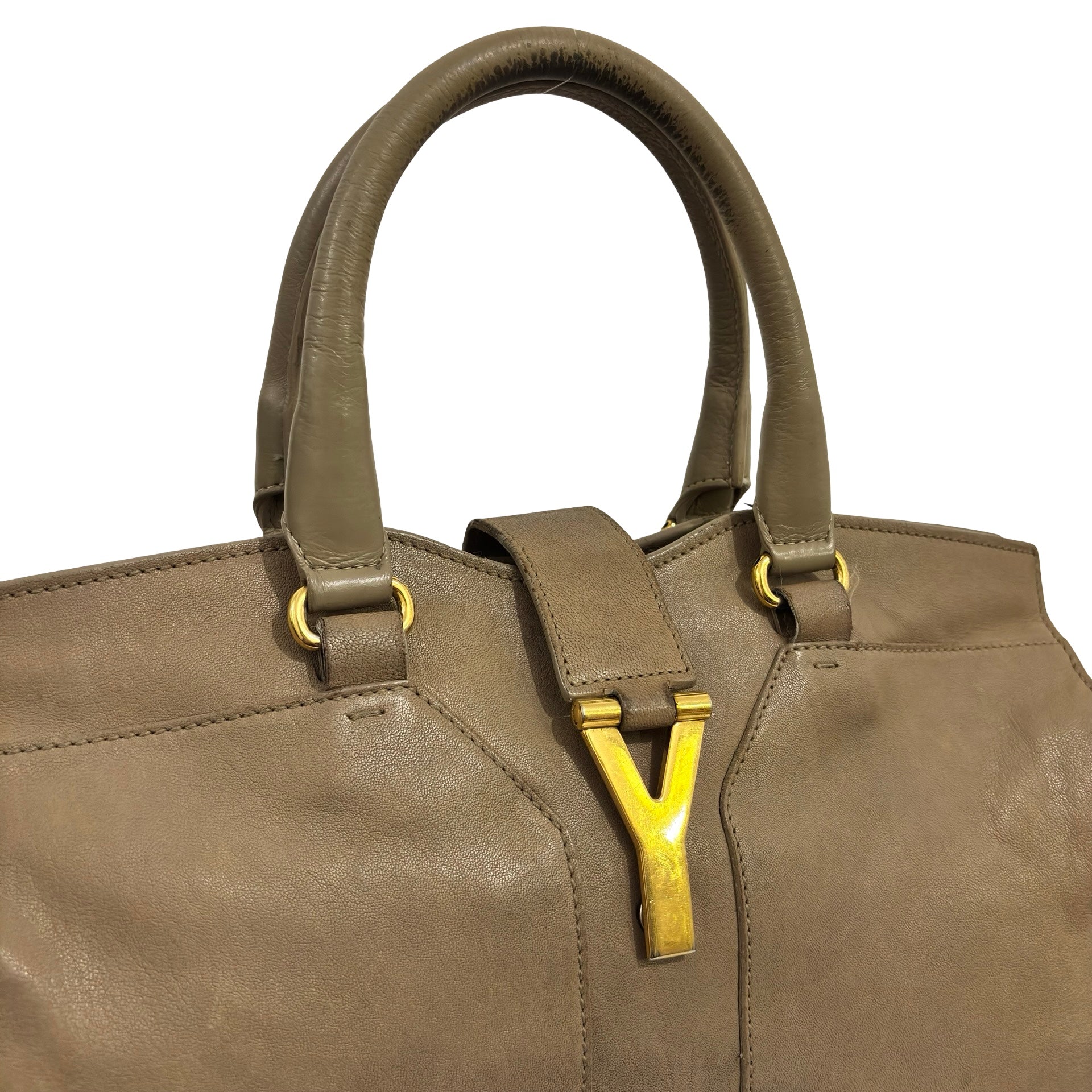 Yves Saint Laurent Beige Large Cabas Chyc Tote Vintage Shoulder Bag