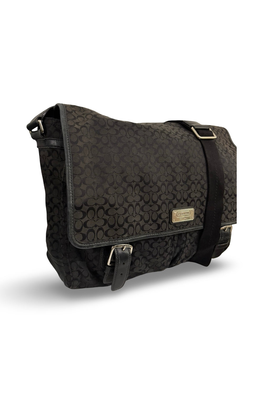 Coach Black Signature XXL Messenger / Laptop / Briefcase Unisex Crossbody Shoulder Bag
