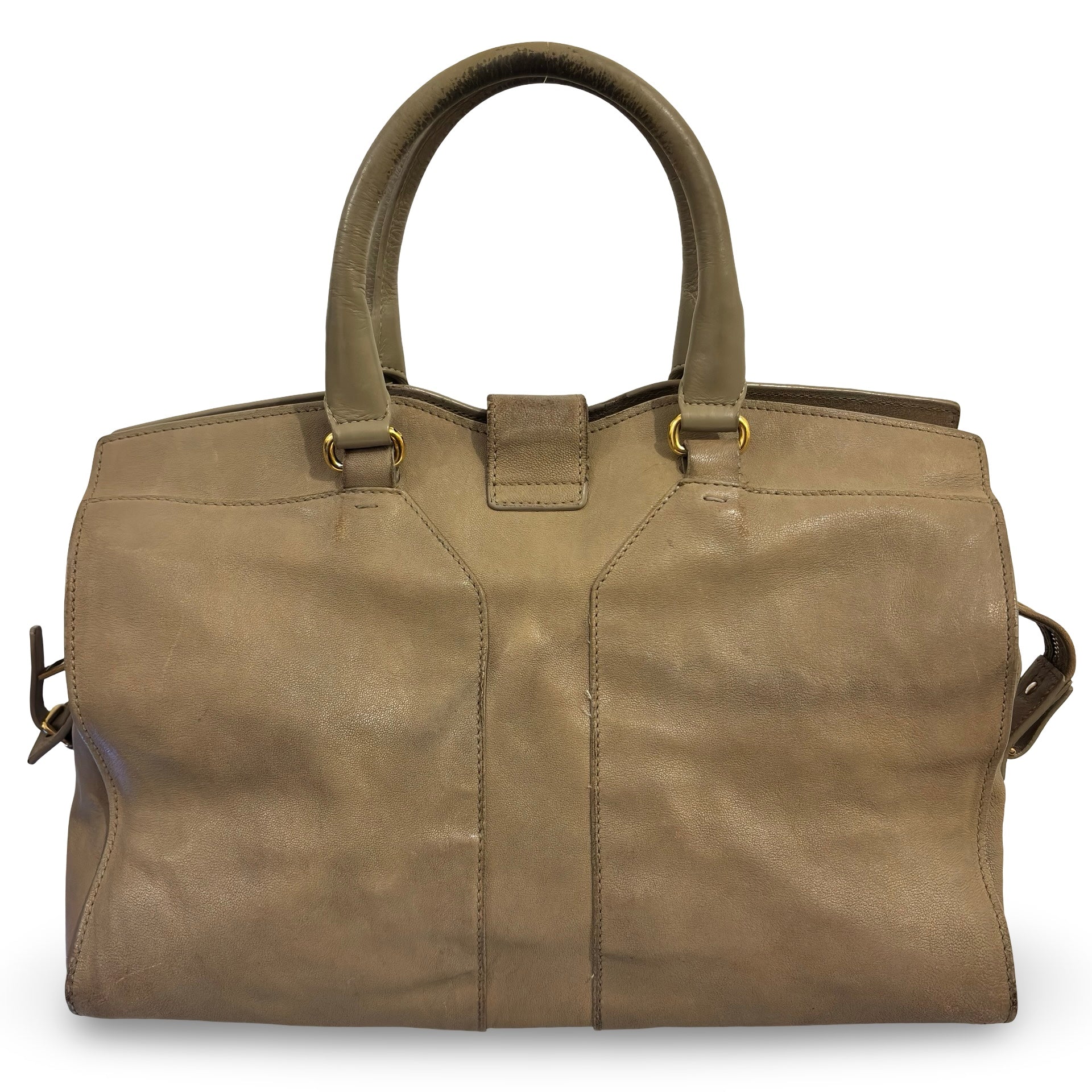 Yves Saint Laurent Beige Large Cabas Chyc Tote Vintage Shoulder Bag