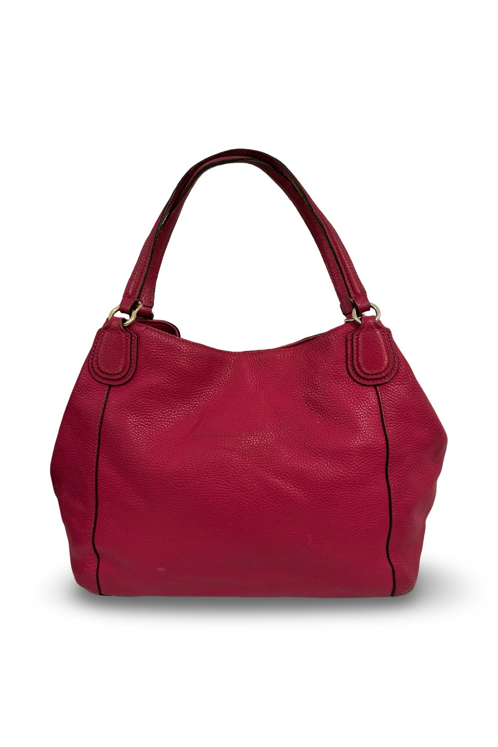Coach Hot Pink Edie Genuine Pebbled Leather Vintage Shoulder Bag