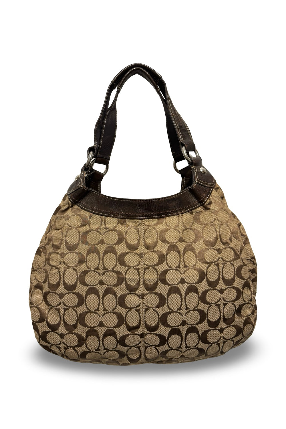 Coach Rare Vintage Brown Signature Canvas & Leather Soho Lynn Hobo Shoulder Bag