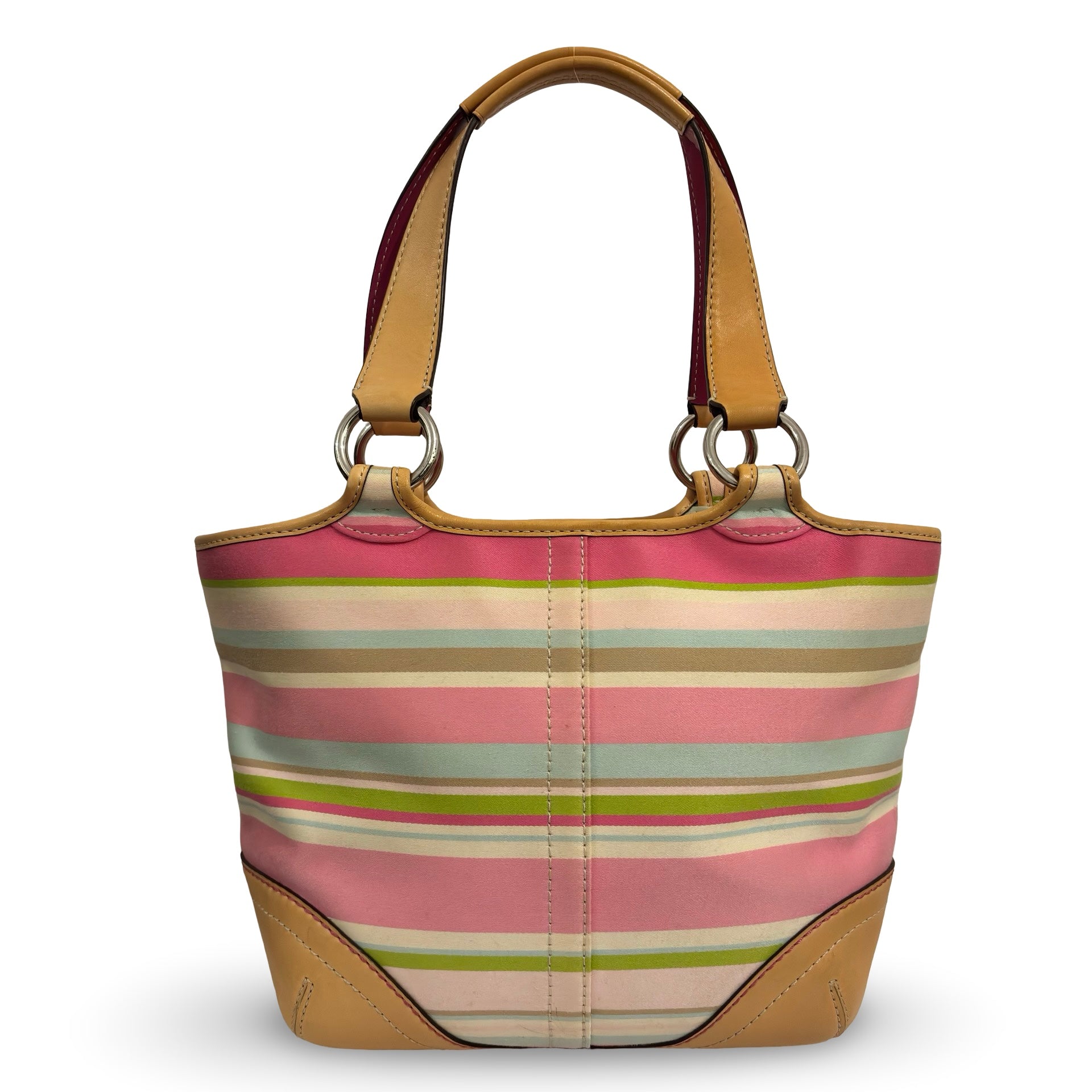 Coach Hampton Canvas & Leather Pink Brown Multicoloured Soho Buckle Vintage Handbag