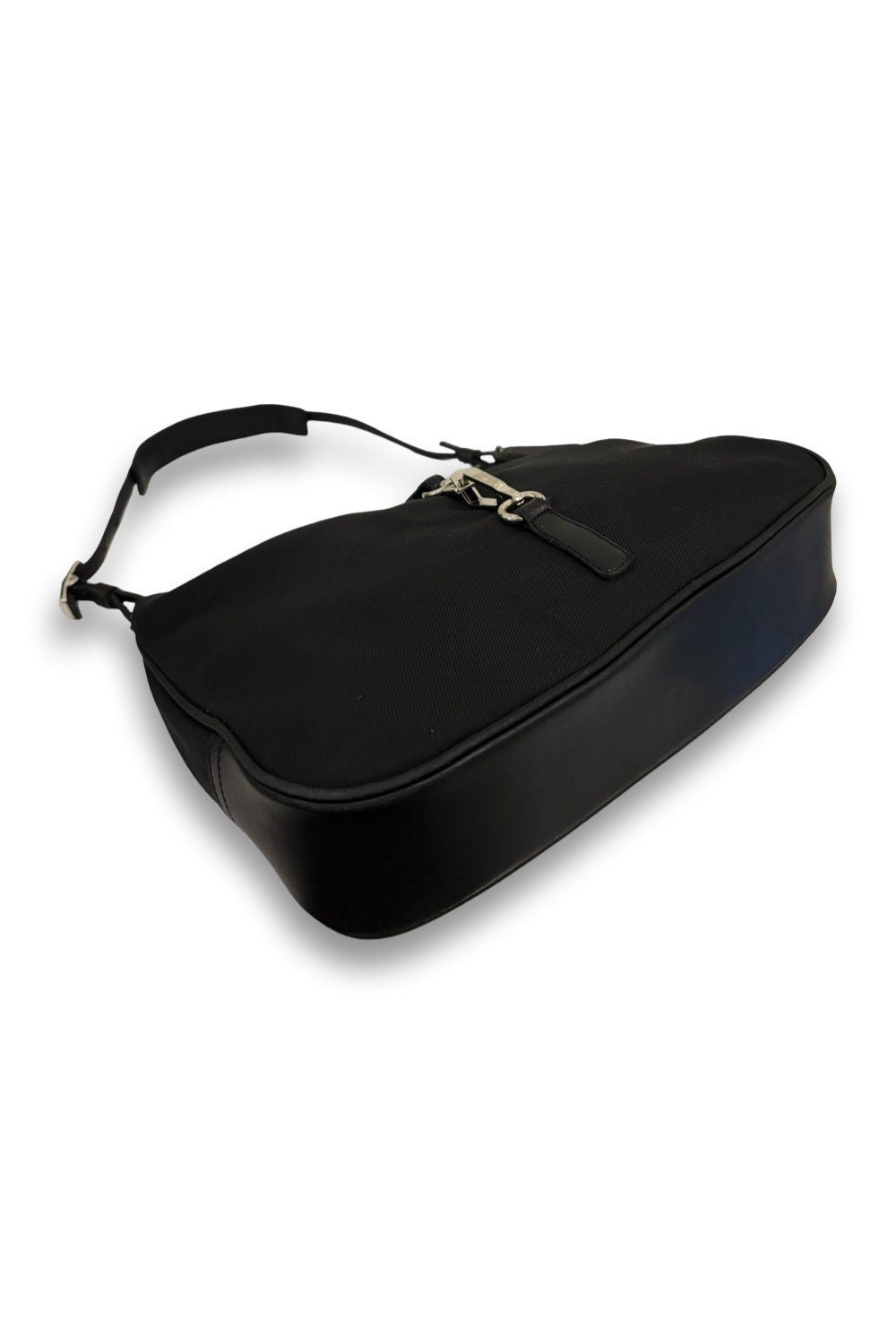 Coach Rare Black Nylon & Leather Vintage Hampton  Hobo Shoulder Bag