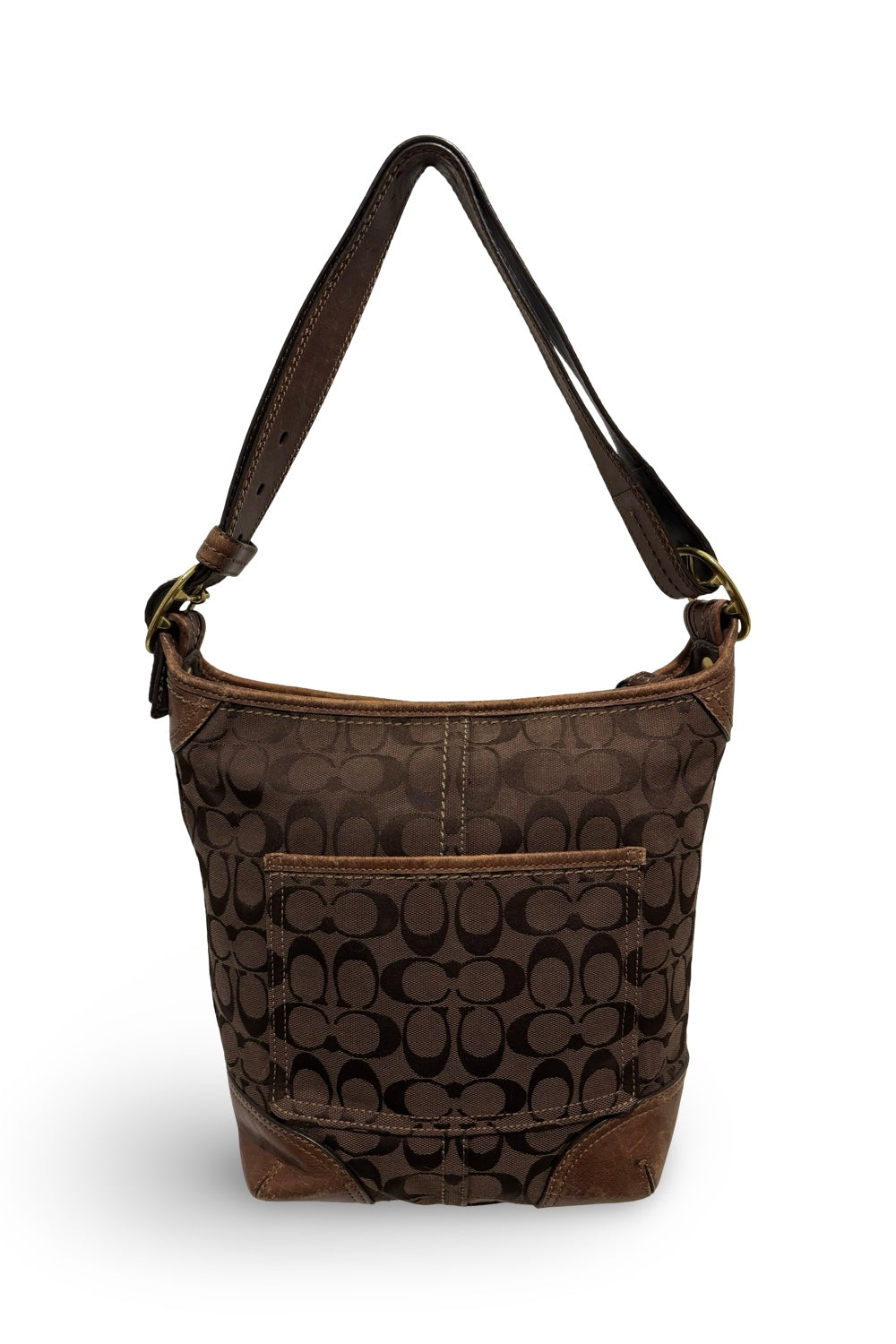 Coach Vintage Brown Canvas & Leather Bucket  Bleecker Duffle Shoulder Bag