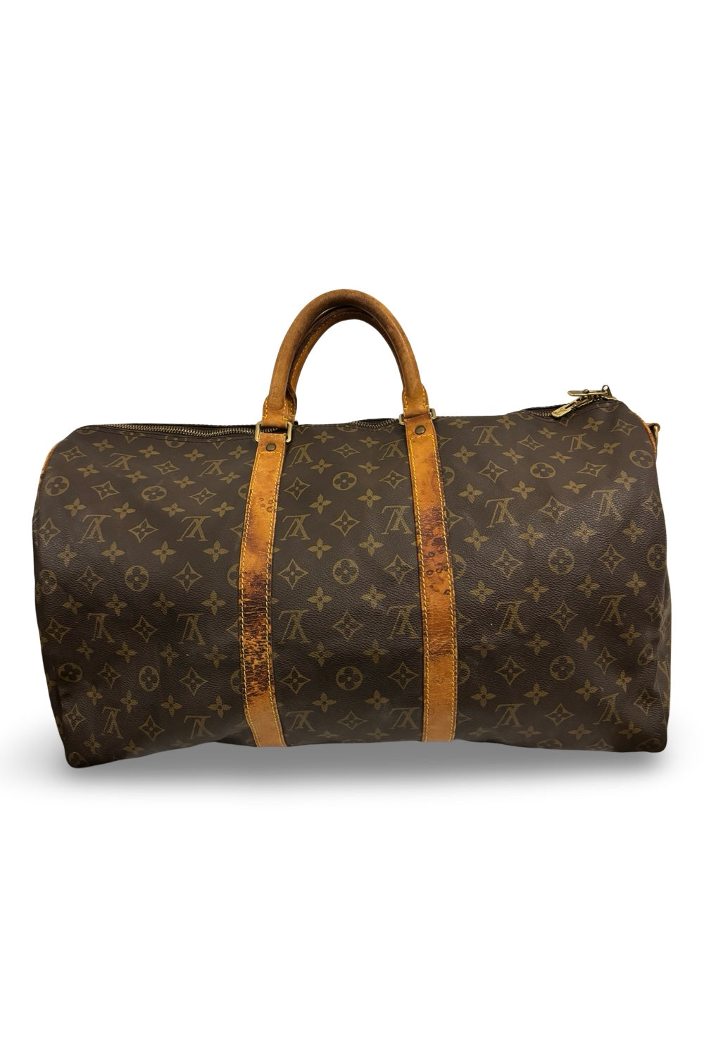 Louis Vuitton Keepall 50 Boston Travel Weekender Brown Monogram LV Leather Bag