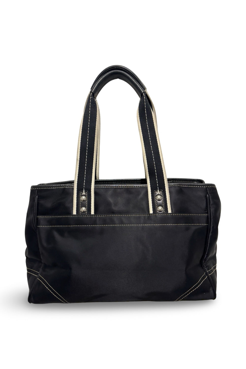 Coach Black Nylon & Leather Rare Vintage Hampton  Tote Shoulder Bag