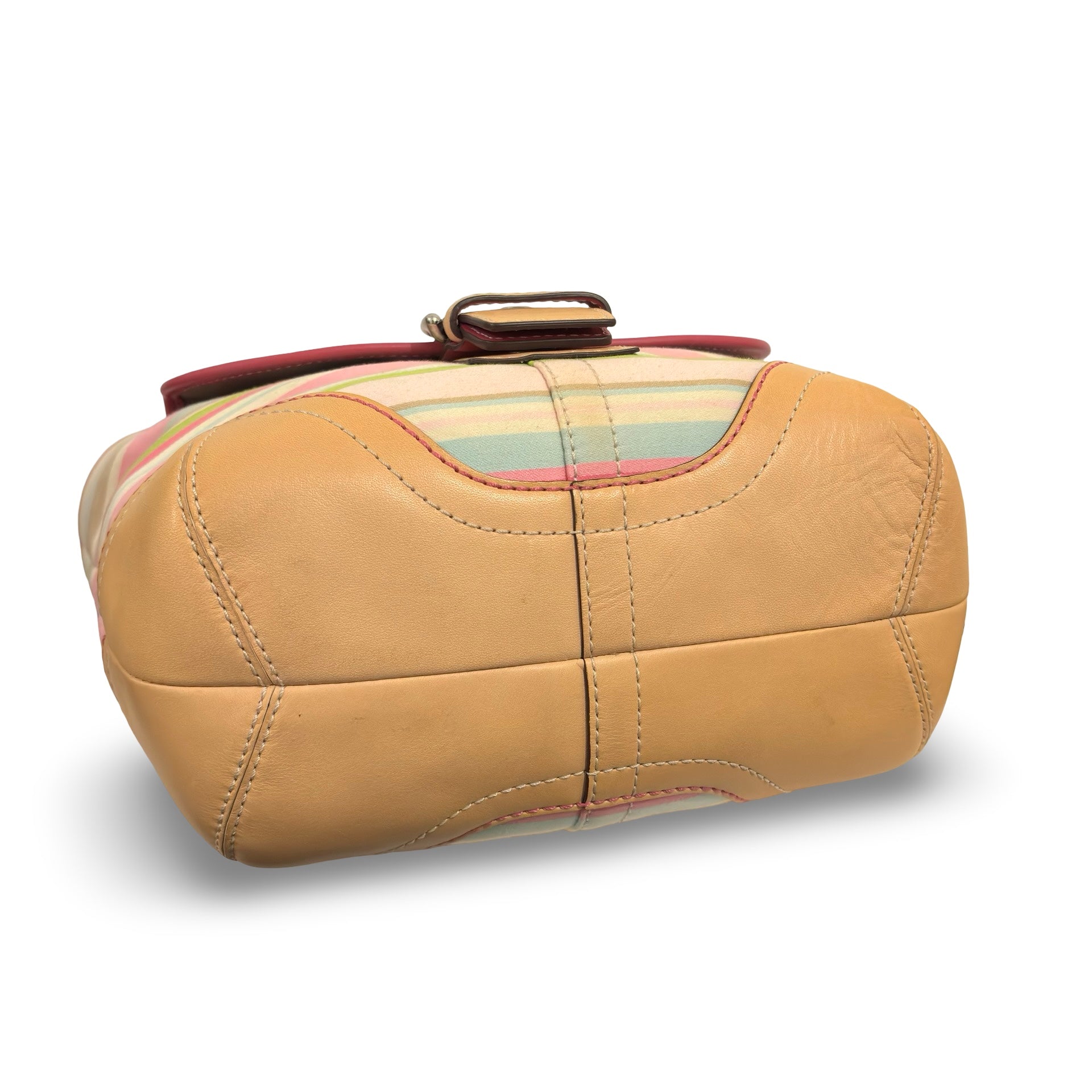 Coach Hampton Canvas & Leather Pink Brown Multicoloured Soho Buckle Vintage Handbag