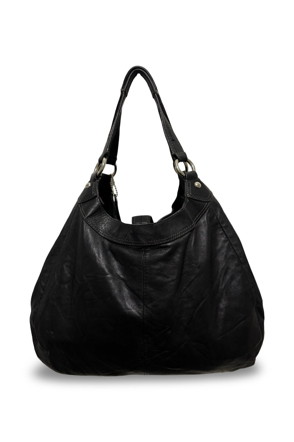 Coach Black Soft Leather Soho Lynn Vintage Buckle  Hobo Shoulder Bag