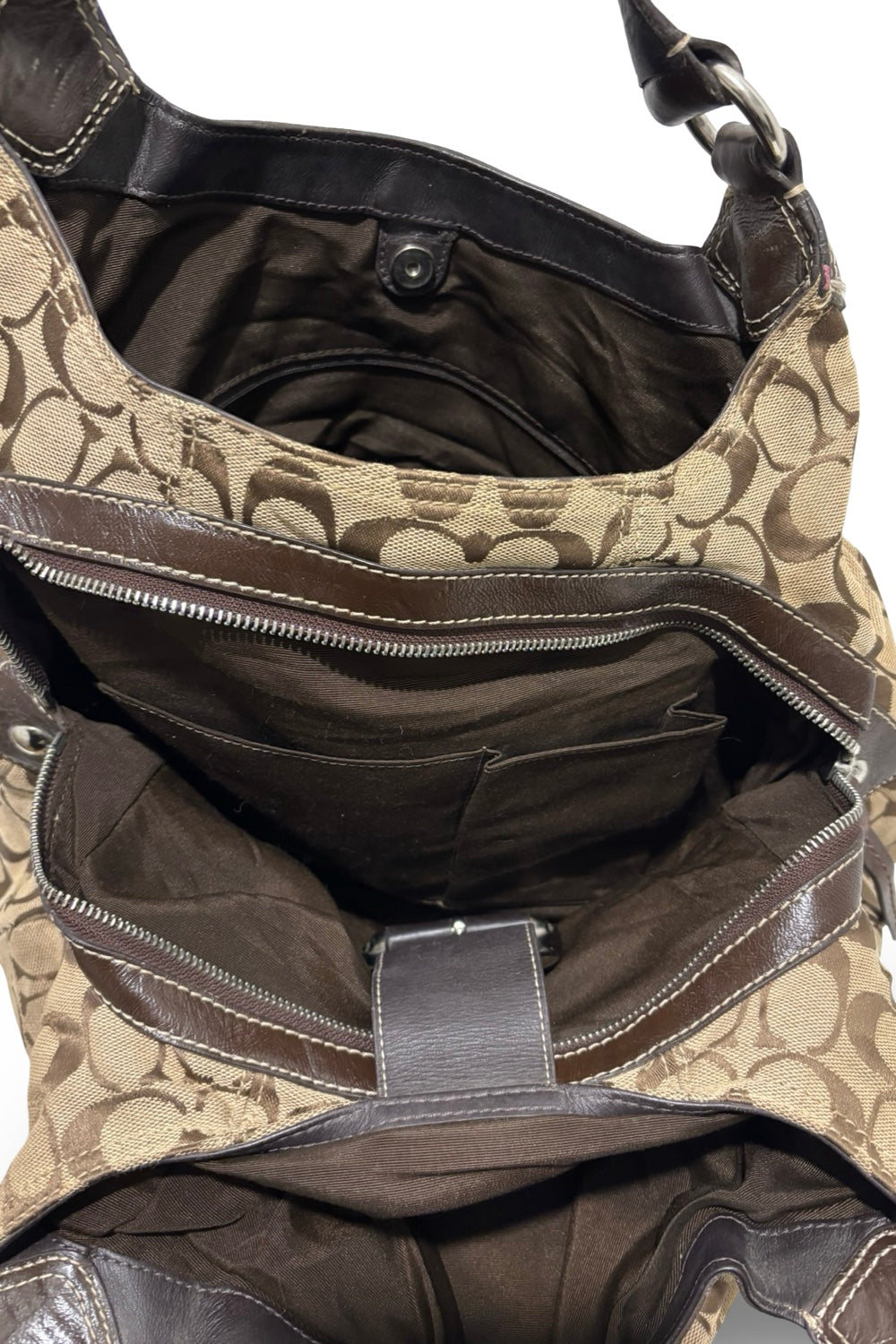 Coach Rare Vintage Brown Signature Canvas & Leather Soho Lynn Hobo Shoulder Bag