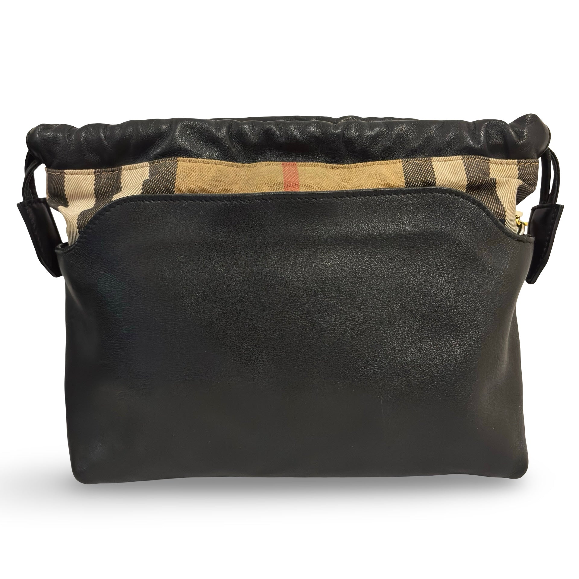 Burberry 'Little Crush' Calfskin Leather Signature House Check Canvas Vintage Crossbody Bag
