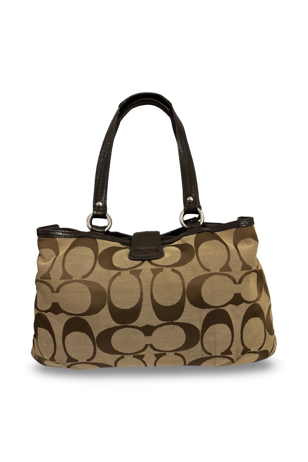 Coach Brown / Khaki Signature Canvas Soho  Carryall Hamptons Tote Shoulder Bag