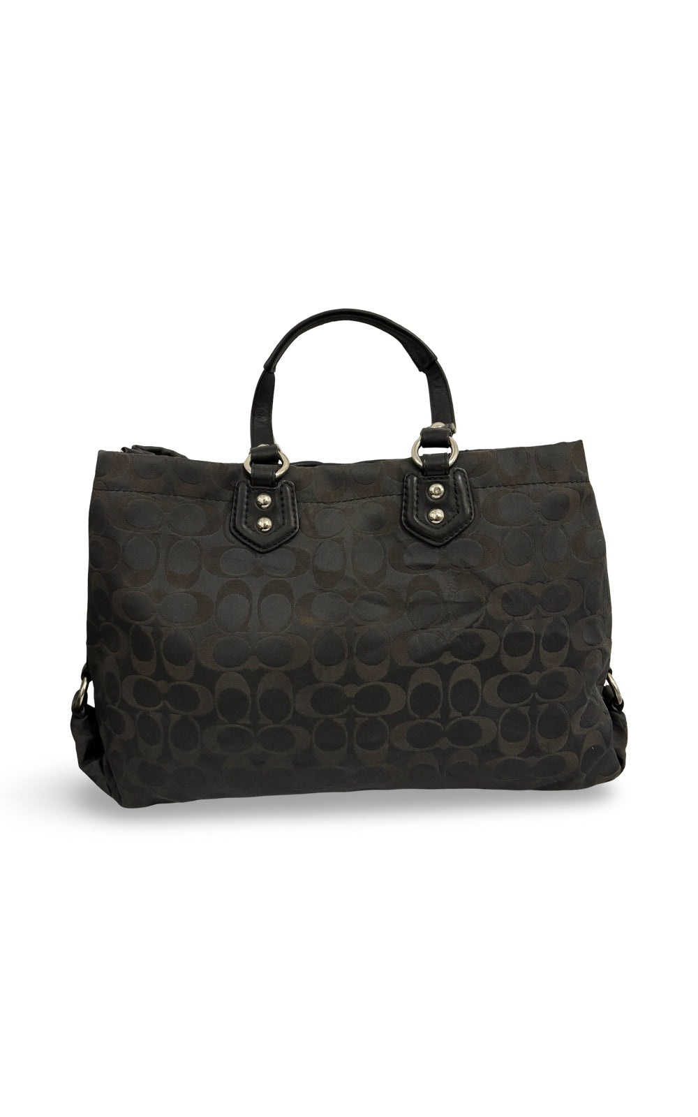 Coach Black Ashley Signature Carryall Canvas & Leather Shoulder Bag