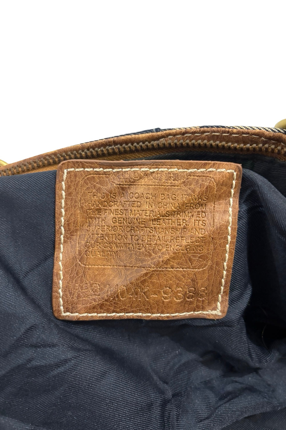 Coach Cargo Blue Denim Signature Monogram Brown Leather Legacy Tote Shoulder Bag