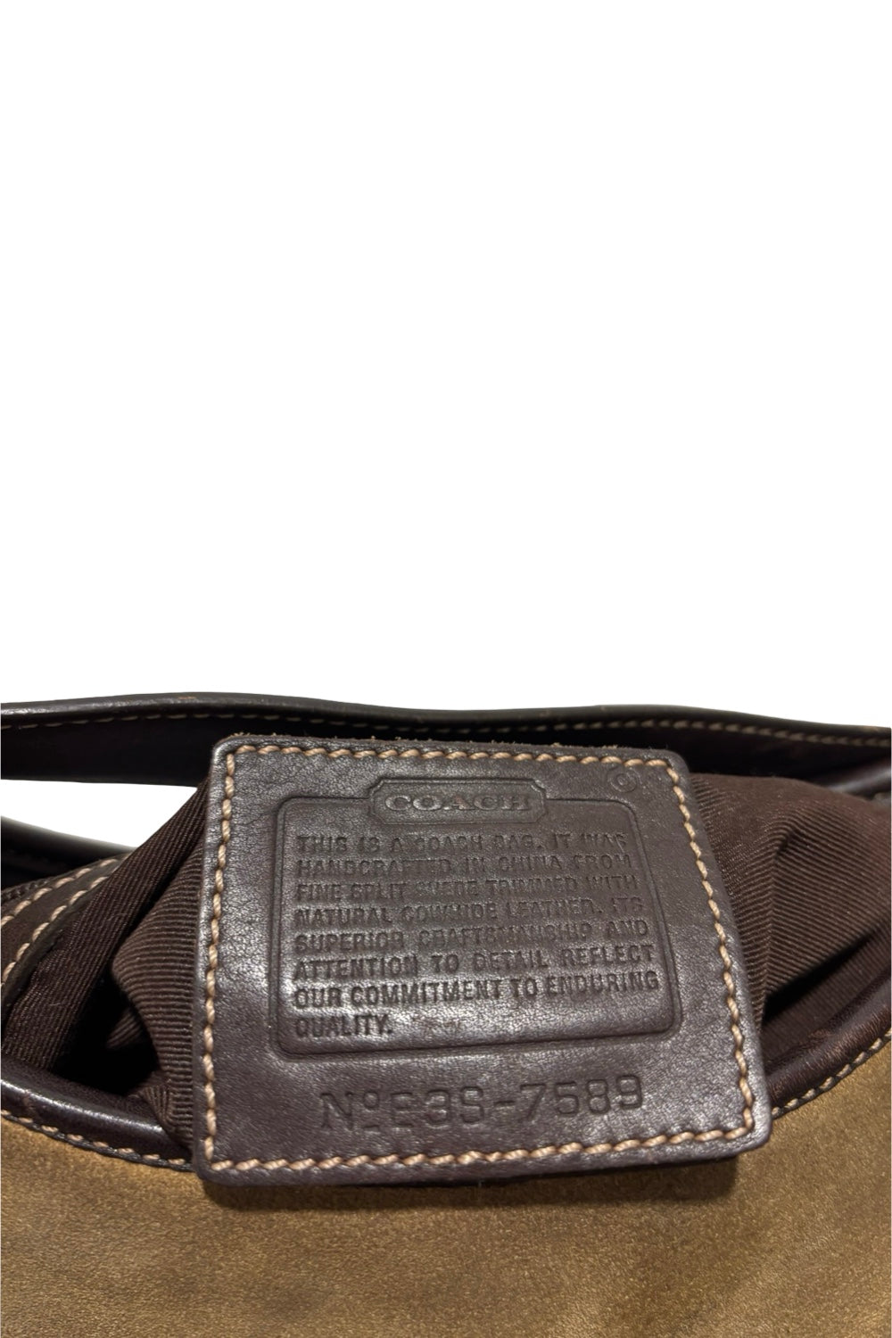 Coach RARE Brown Tan Suede Vintage Riding Leather Hobo Vintage Shoulder Bag