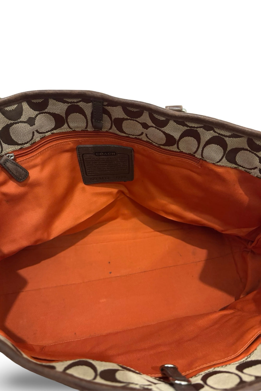 Coach Brown Tan Large Signature Canvas & Leather  Vintage 2000's Tote Shoulder Bag