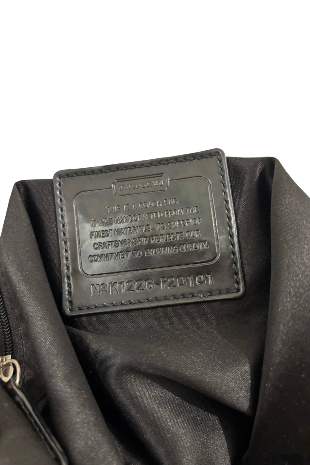 Coach Black Poppy Vintage Signature Canvas Satin & Patent Leather Shoulder Bag