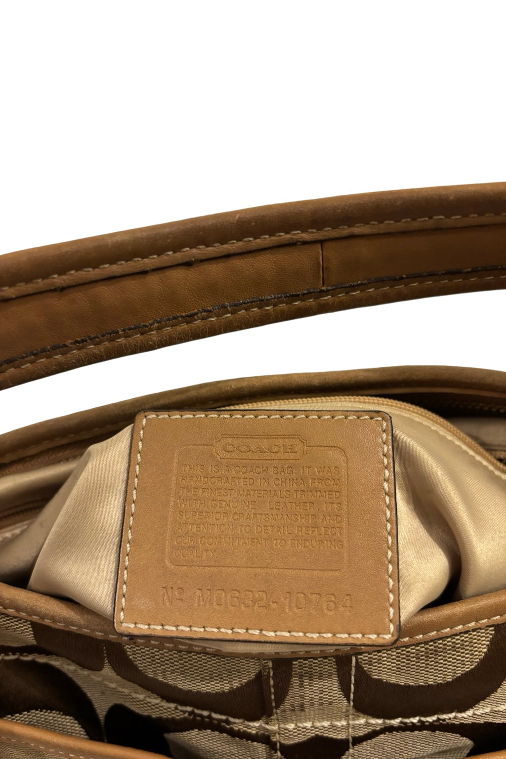 Coach Ergo Brown Signature Canvas Leather Vintage Sufflette Hobo Shoulder Bag