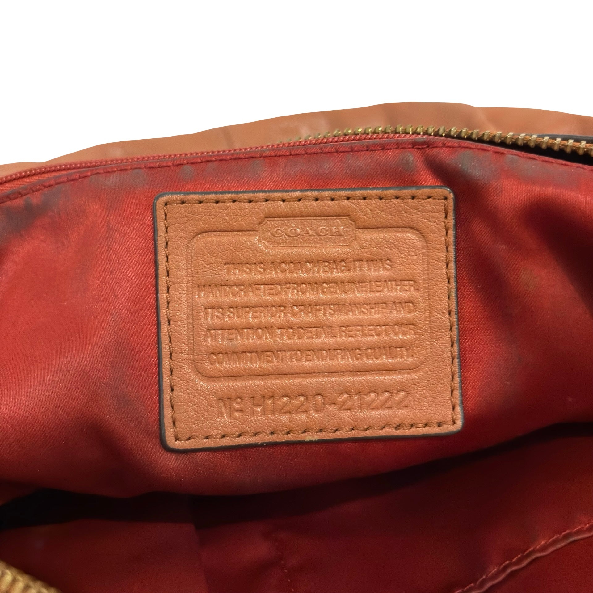 Coach Madison Brown Tan Juliette Leather Pleated Vintage Satchel Handbag