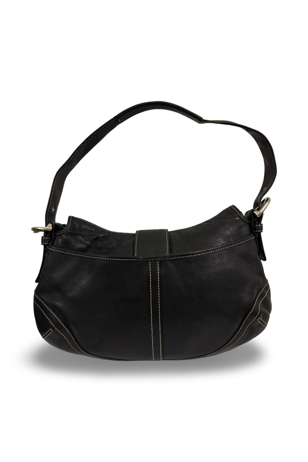 Coach Black Vintage 2000's Leather Signature  Sufflette Soho Hobo Shoulder Bag