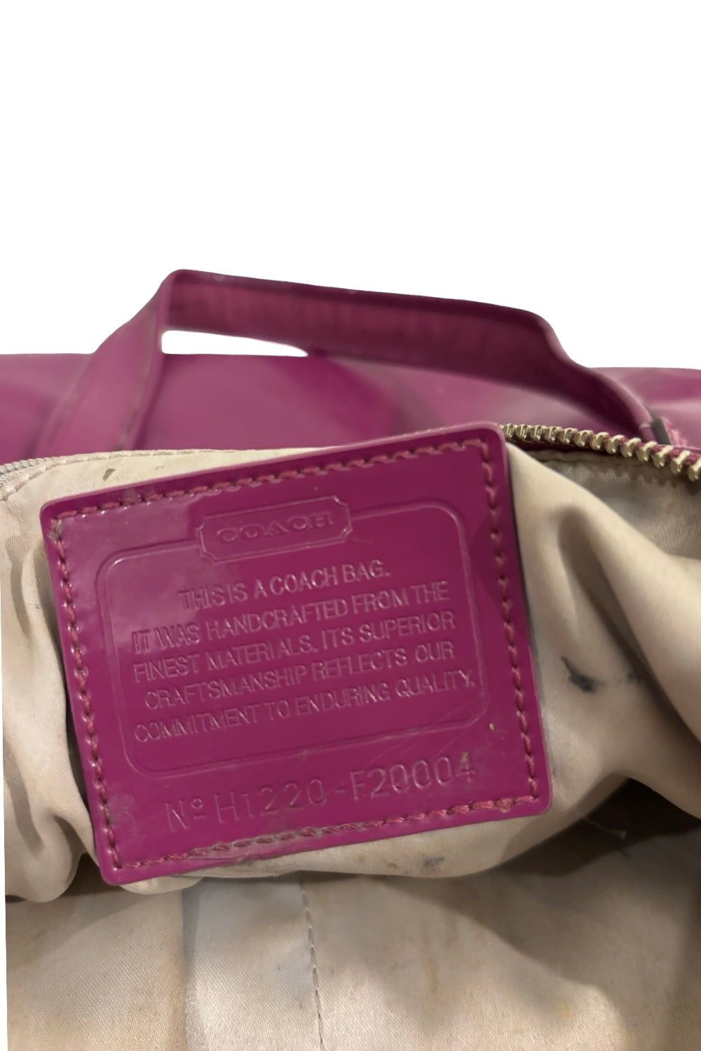 Coach Poppy Daisy Large Raspberry Purple Patent Leather Vintage Shoulder Bag
