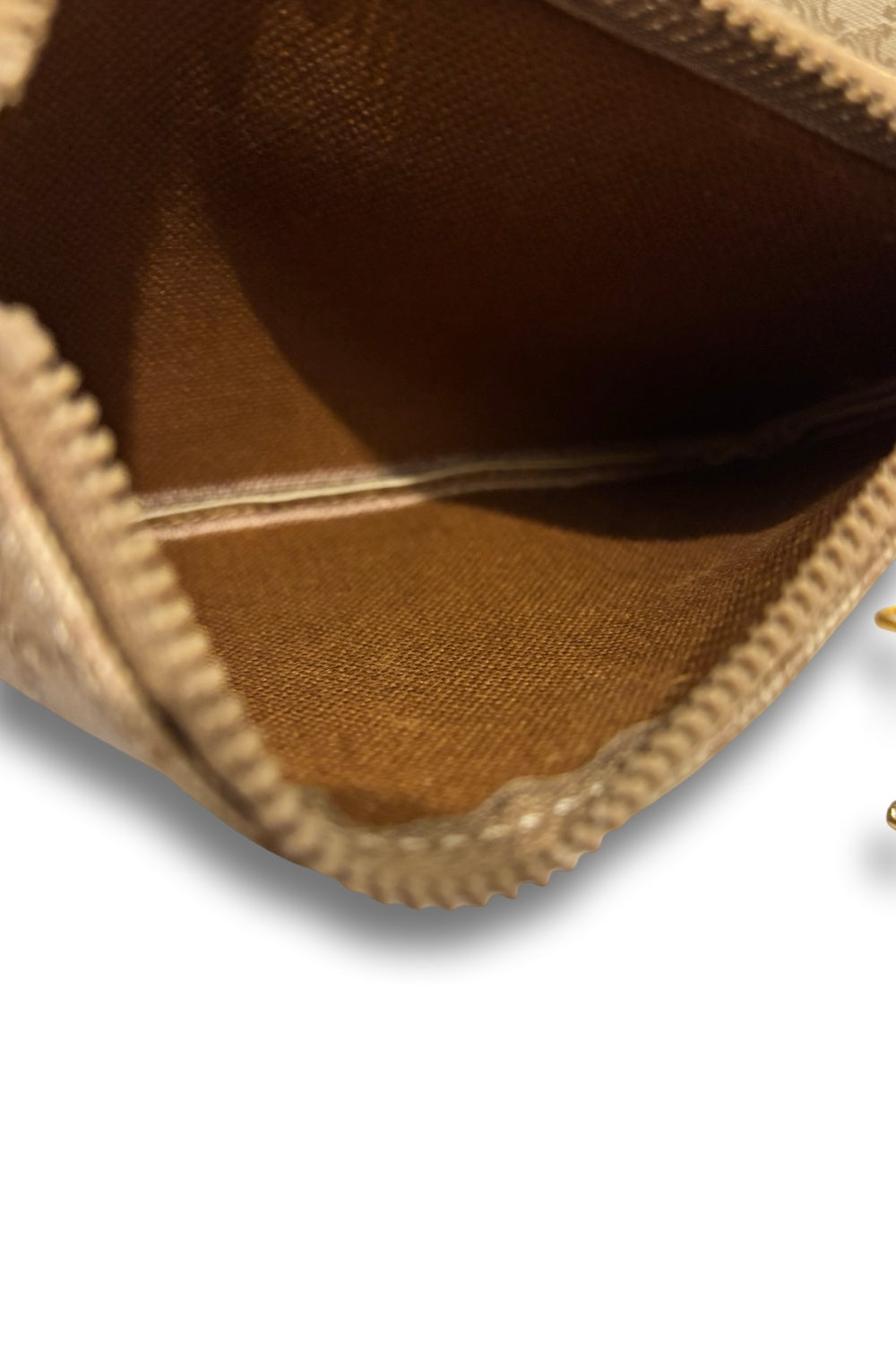 Celine Macadam Canvas & Leather Brown Tan  Bucket Shoulder Bag & Pouch