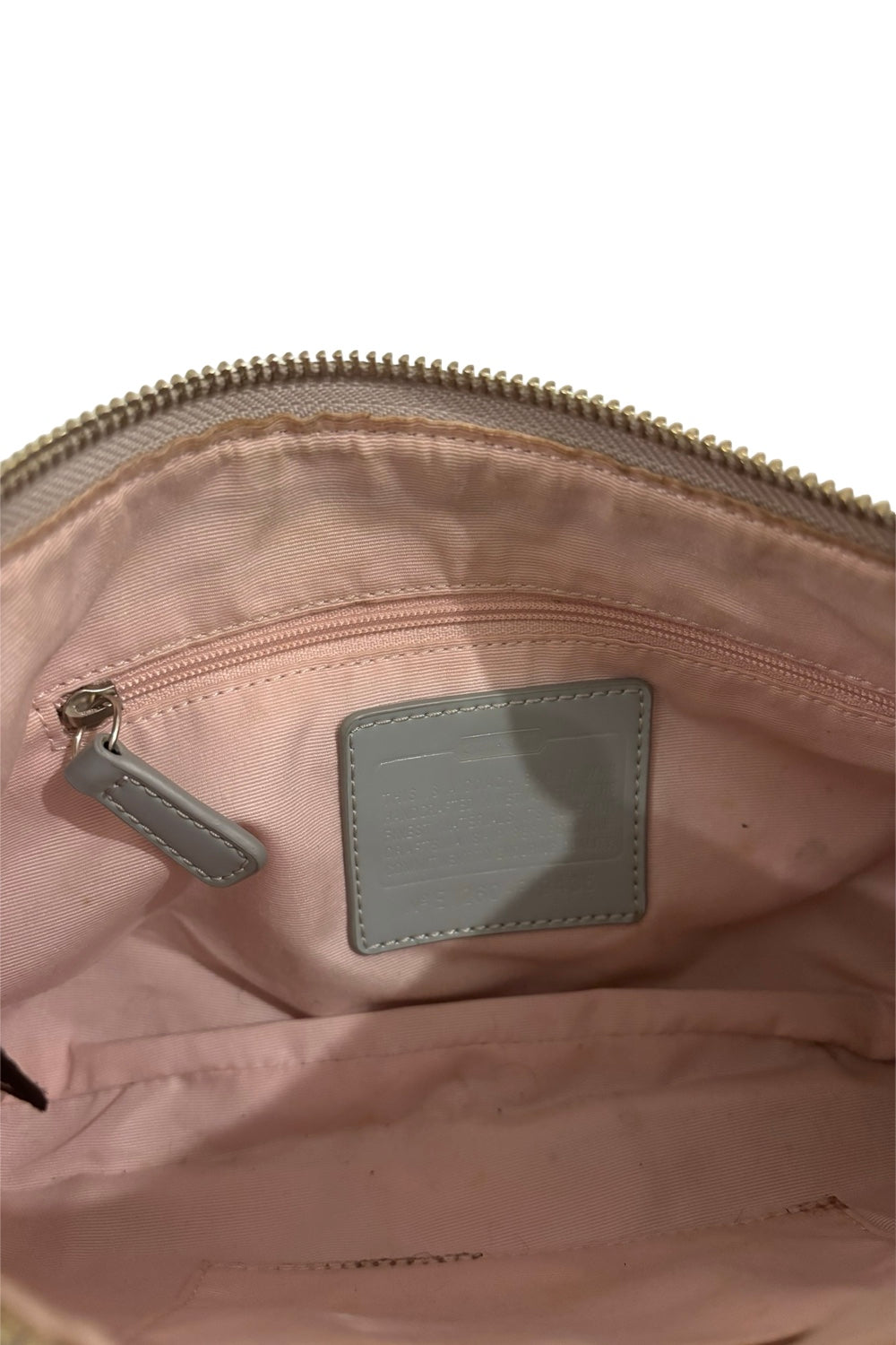 Coach Grey Silver Demi Signature Stripe Sateen Vintage Shoulder Bag / Crossbody