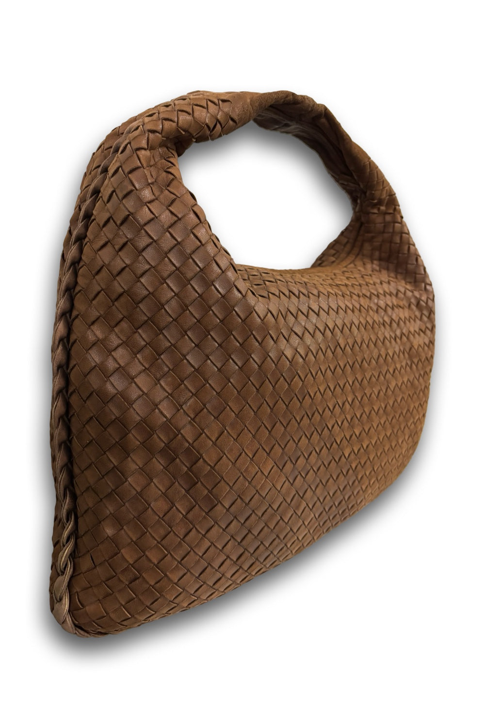 Bottega Veneta Brown Large Intrecciato Signature  Weave Nappa Hobo Leather Shoulder Bag