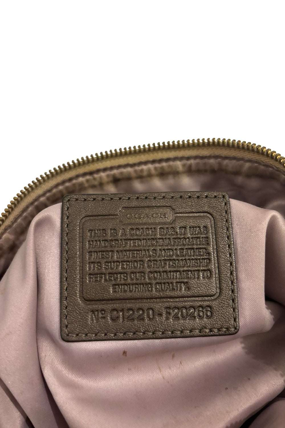 Coach Brown / Tan Ashley Signature Metallic Canvas & Leather Vintage Handbag / Bag