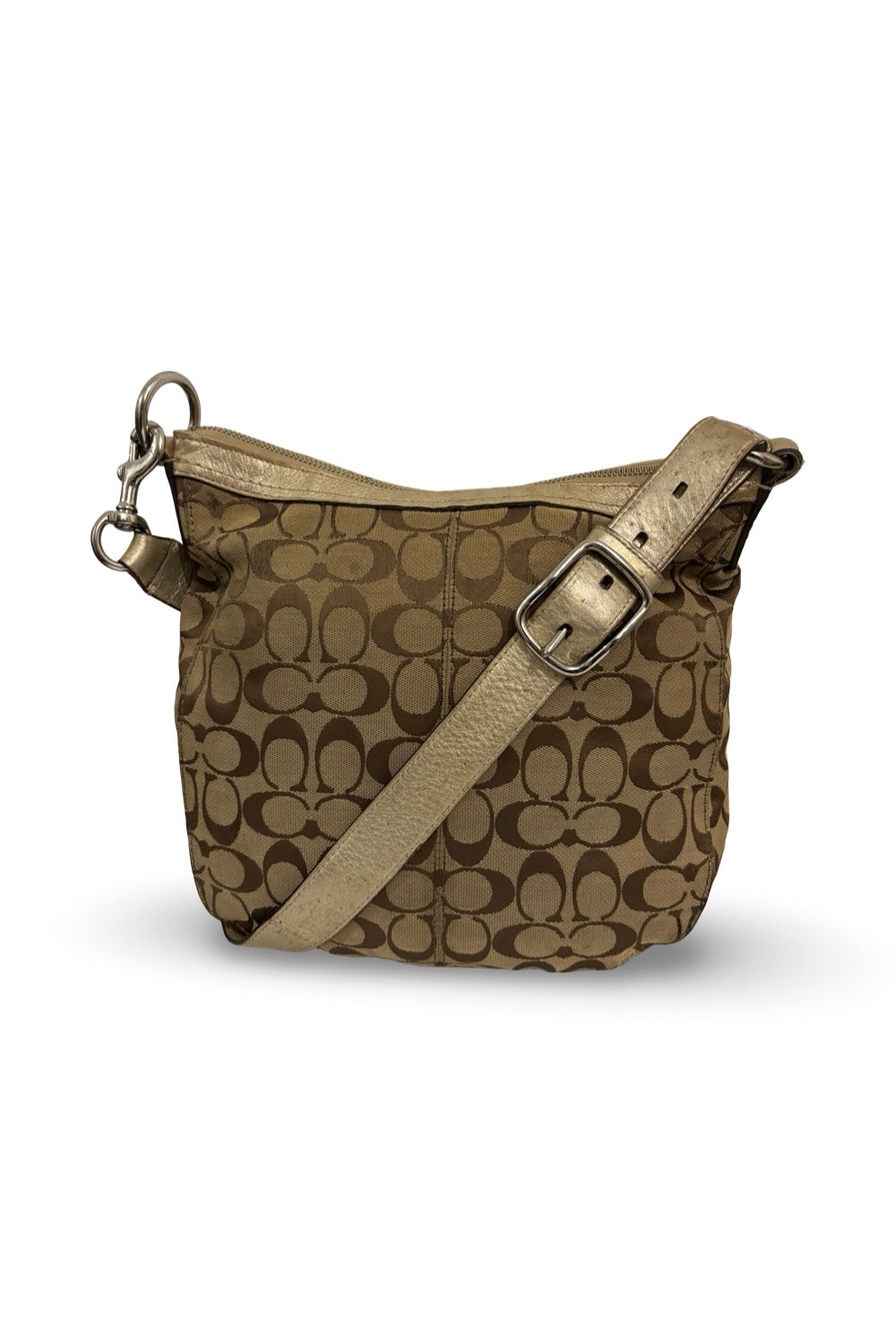 Coach Vintage Brown / Gold Chelsea Canvas & Leather Crossbody / Shoulder Bag