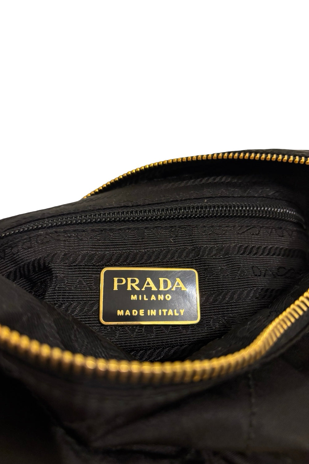 Prada Nylon Black Tessuto Quilted Chain Shoulder Bag