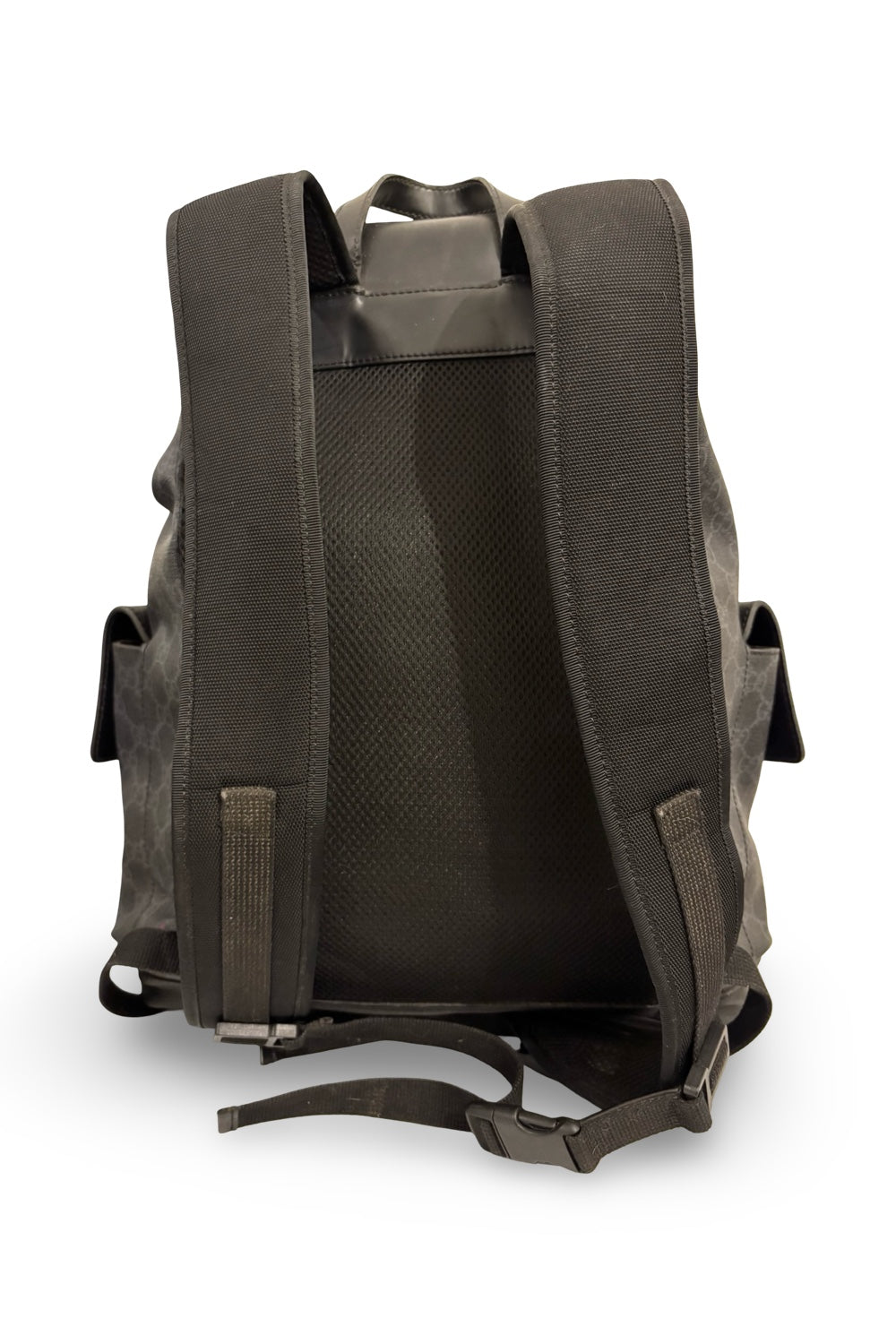 Gucci Black Signature GG Supreme Canvas & Leather Large Backpack