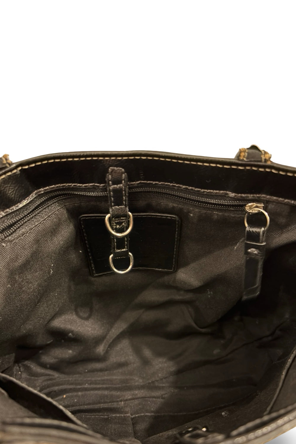 Coach 2012 Black & Grey Mini Canvas & Patent leather Vintage Shoulder Bag