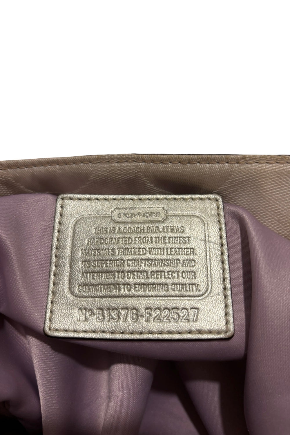 Coach Signature Alexandra Brown Beige Metallic Gold Canvas Leather Shoulder Bag