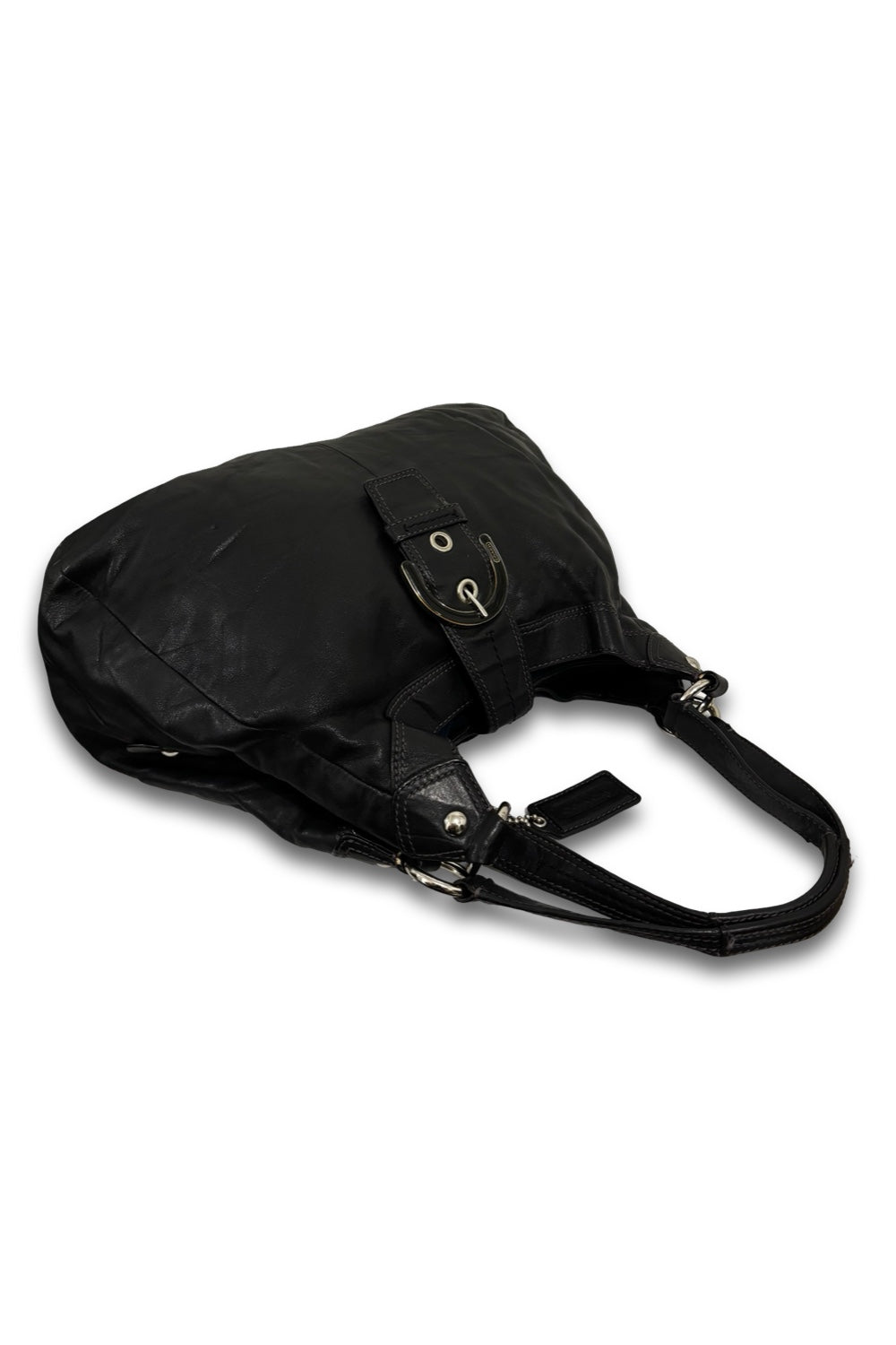 Coach Black Soft Leather Soho Lynn Vintage Buckle  Hobo Shoulder Bag