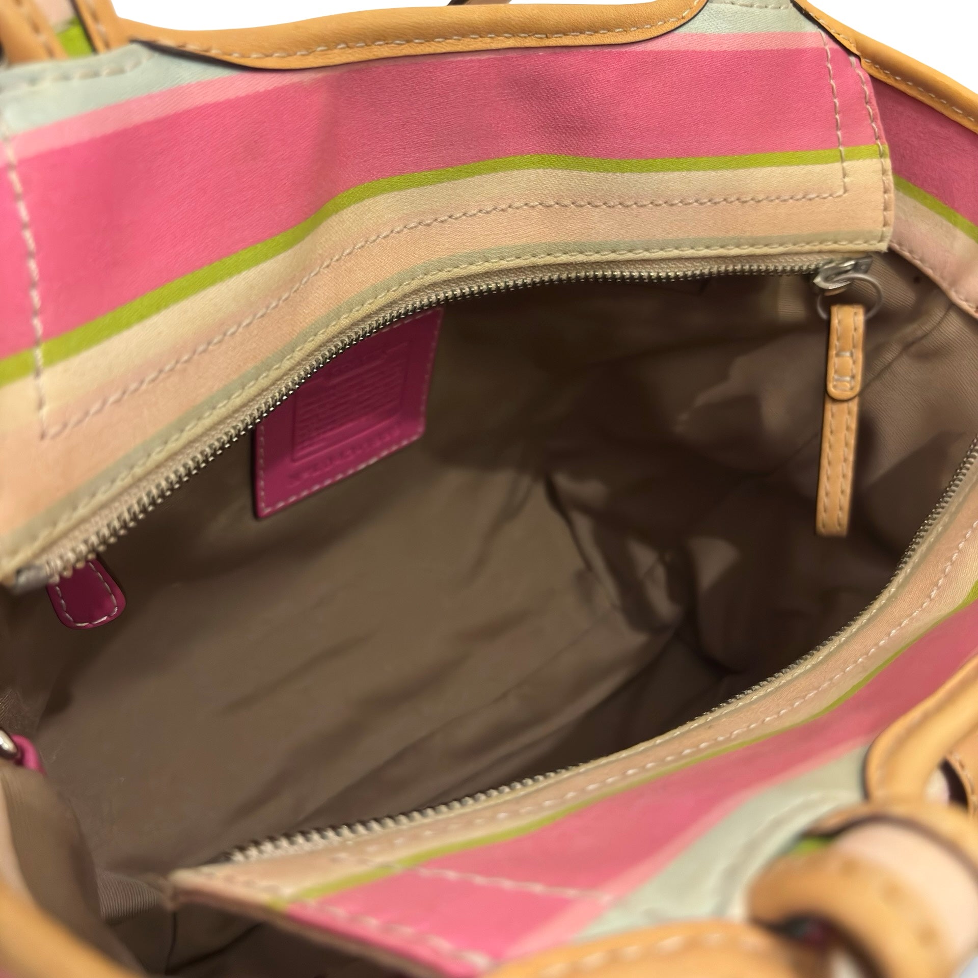 Coach Hampton Canvas & Leather Pink Brown Multicoloured Soho Buckle Vintage Handbag