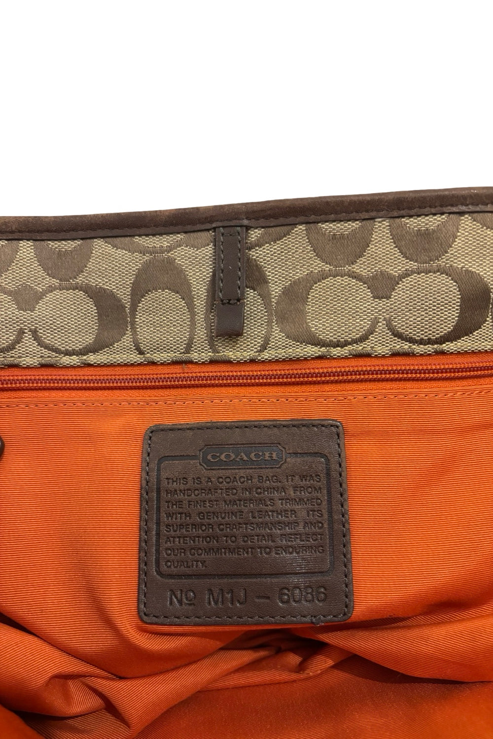 Coach Brown Tan Large Signature Canvas & Leather  Vintage 2000's Tote Shoulder Bag