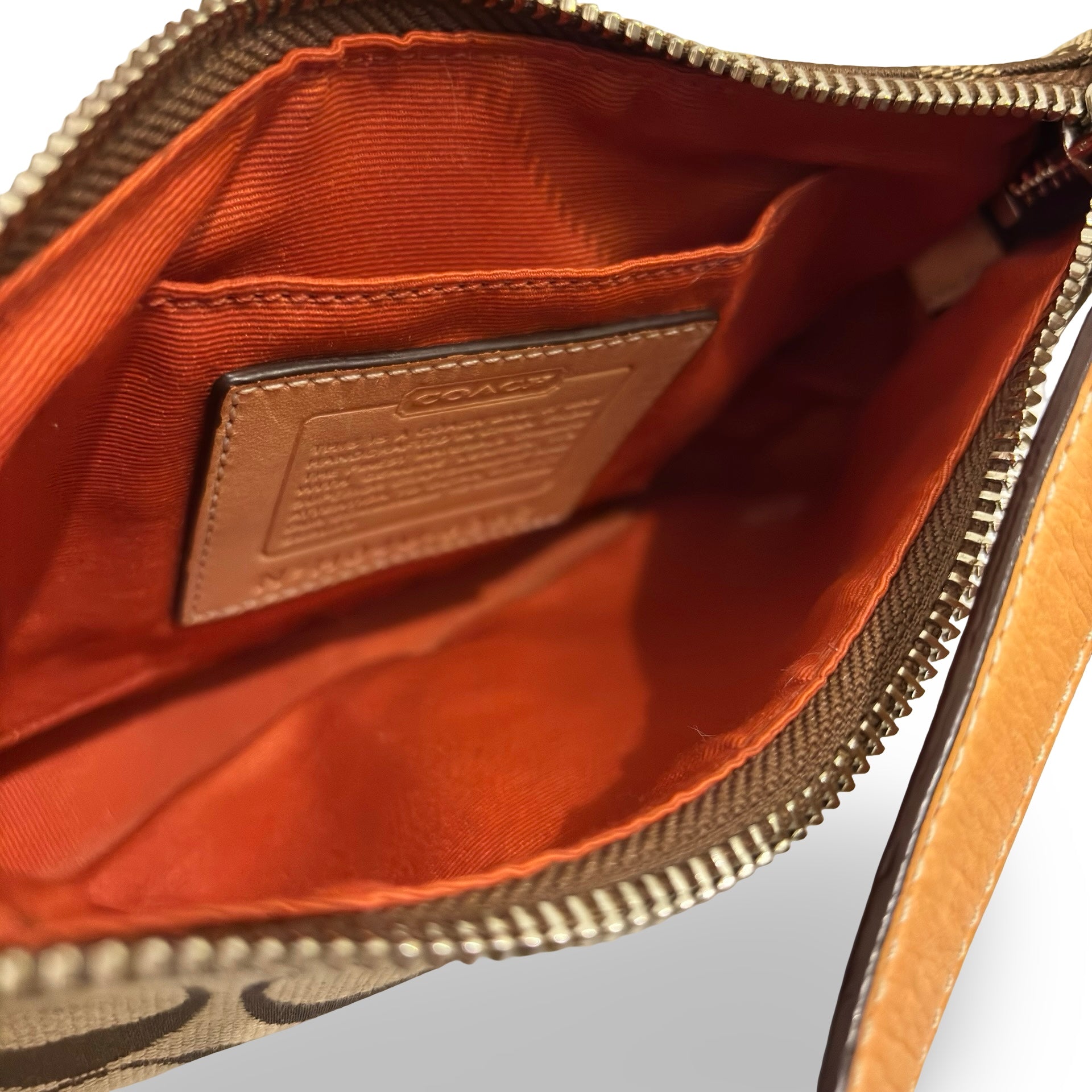 Coach Brown & Beige Tan Signature Mini Soho Demi Canvas & Leather Vintage Hobo Shoulder Bag