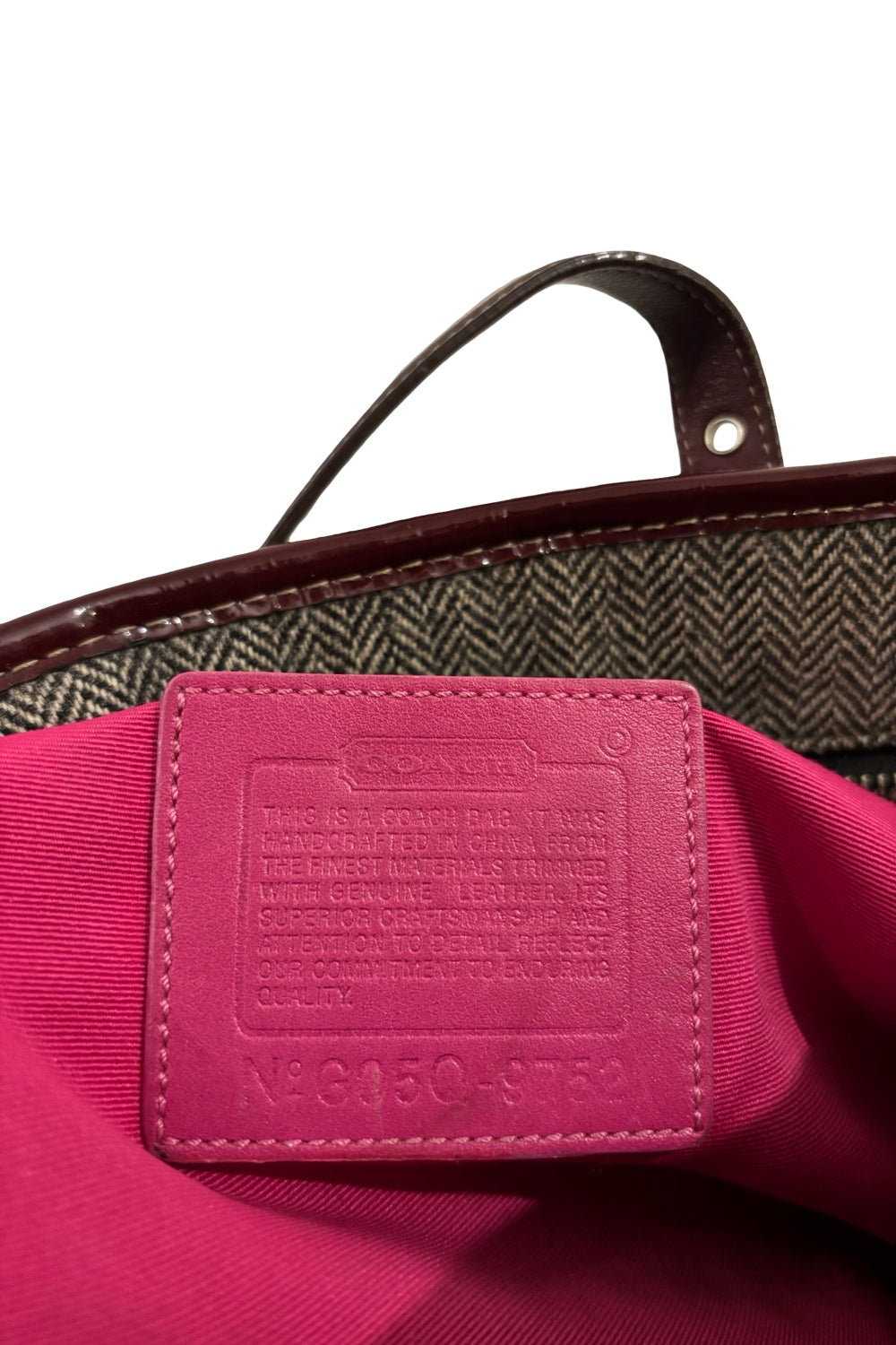 Coach Brown Pink Plaid Patchwork Multicoloured Canvas Suede Leather Vintage Bag